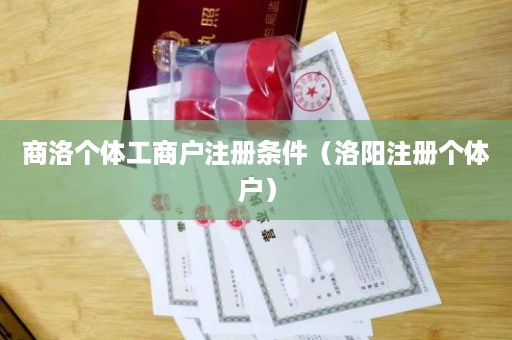 商洛个体工商户注册条件（洛阳注册个体户）