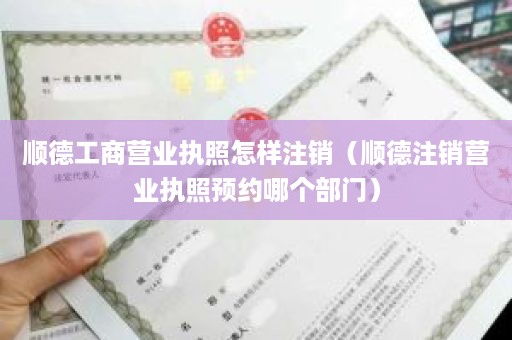 顺德工商营业执照怎样注销（顺德注销营业执照预约哪个部门）