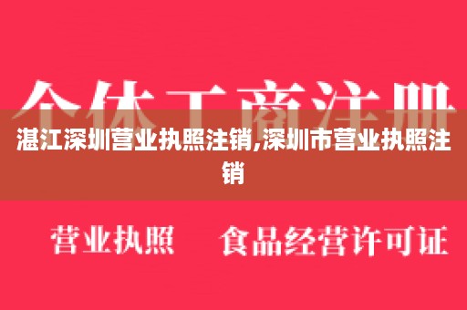 湛江深圳营业执照注销,深圳市营业执照注销