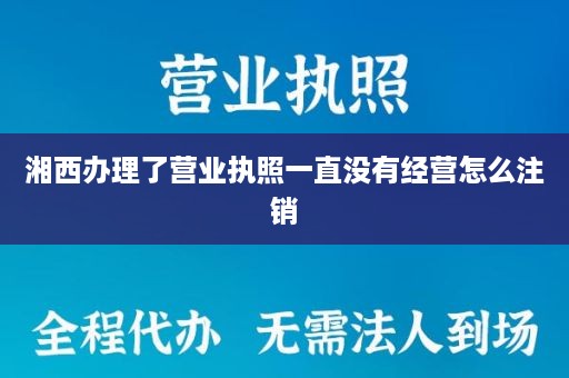 湘西办理了营业执照一直没有经营怎么注销