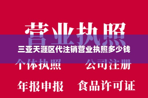 三亚天涯区代注销营业执照多少钱