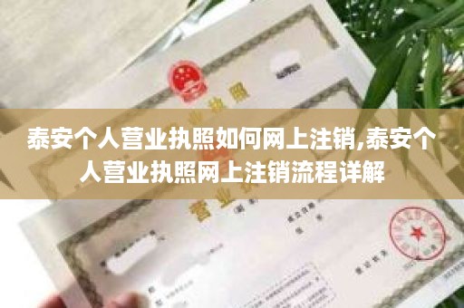 泰安个人营业执照如何网上注销,泰安个人营业执照网上注销流程详解