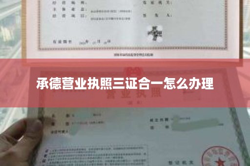 承德营业执照三证合一怎么办理