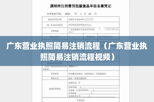 广东营业执照简易注销流程（广东营业执照简易注销流程视频）