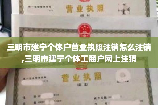 三明市建宁个体户营业执照注销怎么注销,三明市建宁个体工商户网上注销