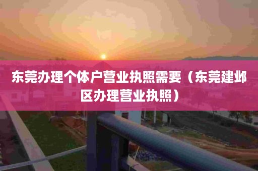 东莞办理个体户营业执照需要（东莞建邺区办理营业执照）