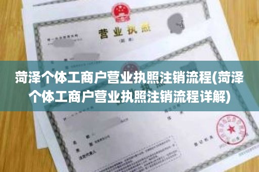 菏泽个体工商户营业执照注销流程(菏泽个体工商户营业执照注销流程详解)