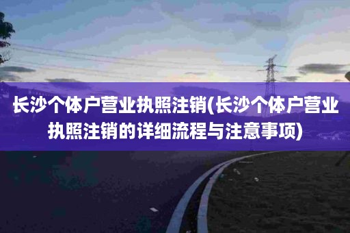 长沙个体户营业执照注销(长沙个体户营业执照注销的详细流程与注意事项)