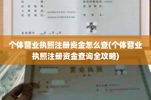 个体营业执照注册资金怎么查(个体营业执照注册资金查询全攻略)
