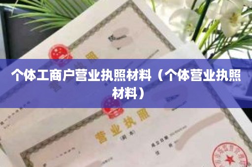 个体工商户营业执照材料（个体营业执照 材料）