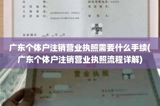 广东个体户注销营业执照需要什么手续(广东个体户注销营业执照流程详解)