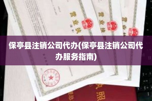 保亭县注销公司代办(保亭县注销公司代办服务指南)