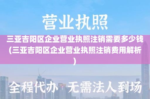 三亚吉阳区企业营业执照注销需要多少钱(三亚吉阳区企业营业执照注销费用解析)