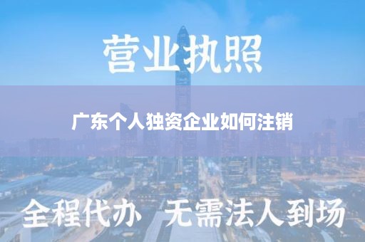 广东个人独资企业如何注销