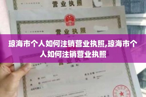 琼海市个人如何注销营业执照,琼海市个人如何注销营业执照