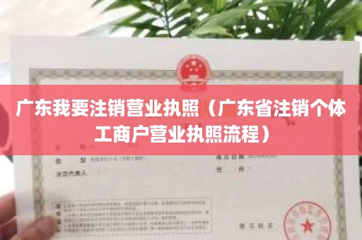 广东我要注销营业执照（广东省注销个体工商户营业执照流程）