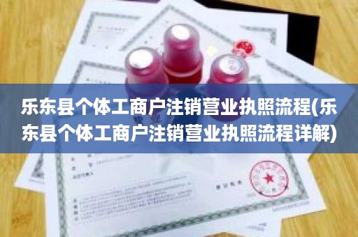 乐东县个体工商户注销营业执照流程(乐东县个体工商户注销营业执照流程详解)