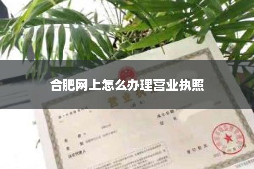 合肥网上怎么办理营业执照