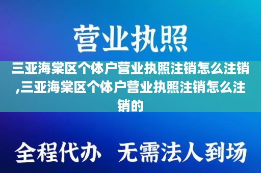 三亚海棠区个体户营业执照注销怎么注销,三亚海棠区个体户营业执照注销怎么注销的