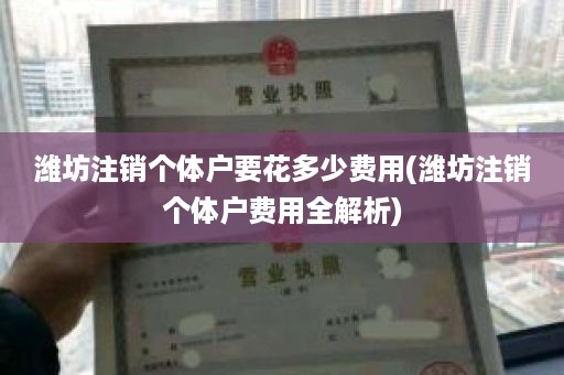 潍坊注销个体户要花多少费用(潍坊注销个体户费用全解析)