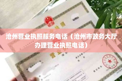沧州营业执照服务电话（沧州市政务大厅办理营业执照电话）
