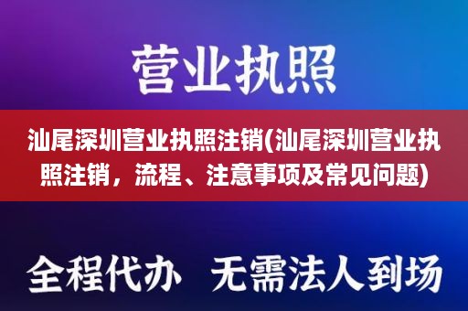 汕尾深圳营业执照注销(汕尾深圳营业执照注销，流程、注意事项及常见问题)