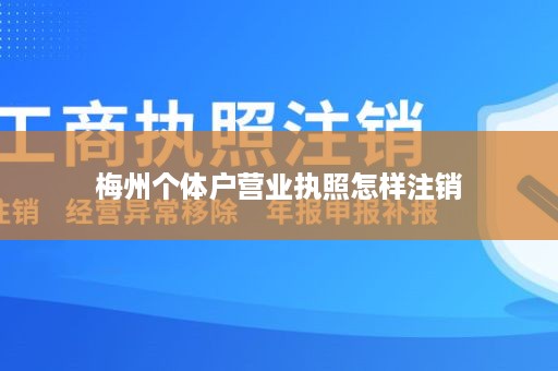 梅州个体户营业执照怎样注销