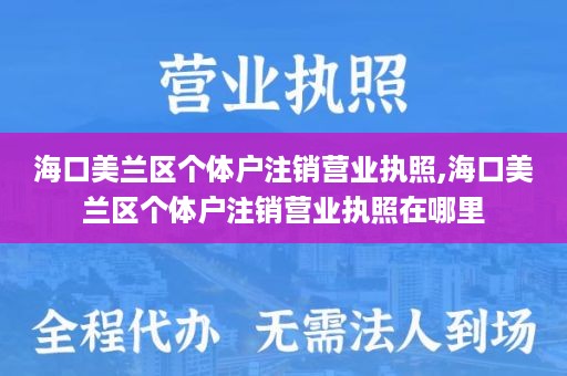 海口美兰区个体户注销营业执照,海口美兰区个体户注销营业执照在哪里