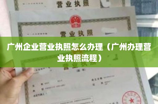 广州企业营业执照怎么办理（广州办理营业执照流程）