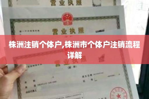 株洲注销个体户,株洲市个体户注销流程详解