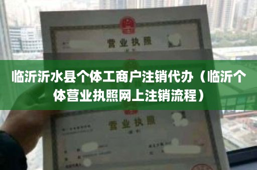 临沂沂水县个体工商户注销代办（临沂个体营业执照网上注销流程）
