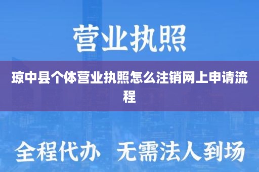 琼中县个体营业执照怎么注销网上申请流程
