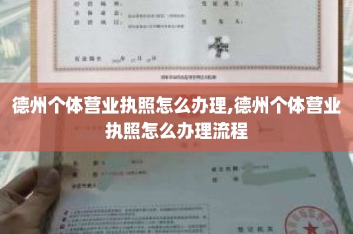 德州个体营业执照怎么办理,德州个体营业执照怎么办理流程