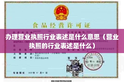 办理营业执照行业表述是什么意思（营业执照的行业表述是什么）