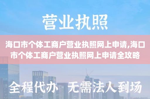 海口市个体工商户营业执照网上申请,海口市个体工商户营业执照网上申请全攻略