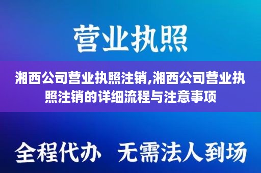 湘西公司营业执照注销,湘西公司营业执照注销的详细流程与注意事项