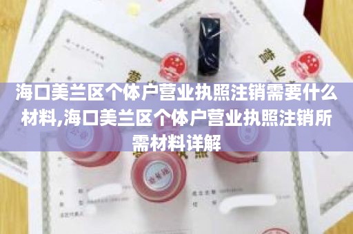 海口美兰区个体户营业执照注销需要什么材料,海口美兰区个体户营业执照注销所需材料详解