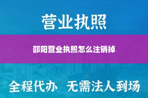 邵阳营业执照怎么注销掉