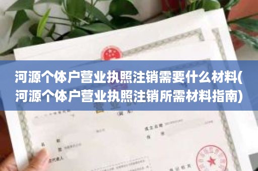 河源个体户营业执照注销需要什么材料(河源个体户营业执照注销所需材料指南)