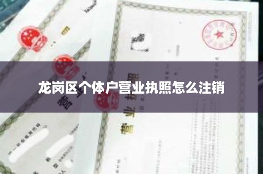 龙岗区个体户营业执照怎么注销
