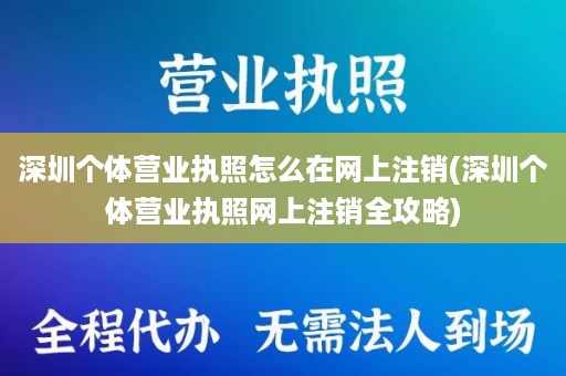 深圳个体营业执照怎么在网上注销(深圳个体营业执照网上注销全攻略)