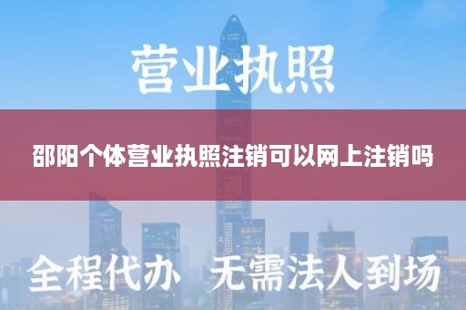 邵阳个体营业执照注销可以网上注销吗