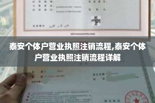 泰安个体户营业执照注销流程,泰安个体户营业执照注销流程详解