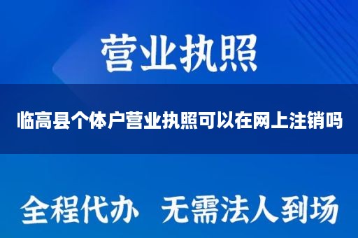 临高县个体户营业执照可以在网上注销吗