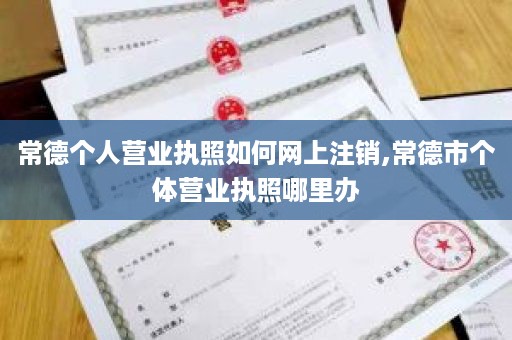 常德个人营业执照如何网上注销,常德市个体营业执照哪里办