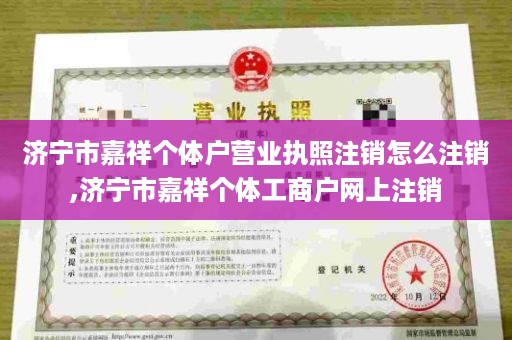 济宁市嘉祥个体户营业执照注销怎么注销,济宁市嘉祥个体工商户网上注销