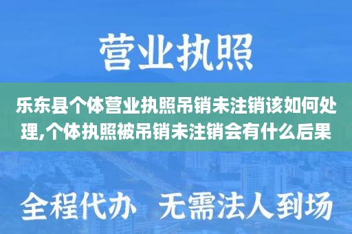 乐东县个体营业执照吊销未注销该如何处理,个体执照被吊销未注销会有什么后果