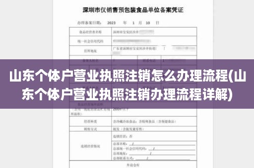 山东个体户营业执照注销怎么办理流程(山东个体户营业执照注销办理流程详解)