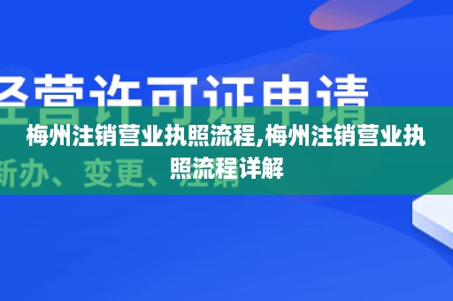 梅州注销营业执照流程,梅州注销营业执照流程详解