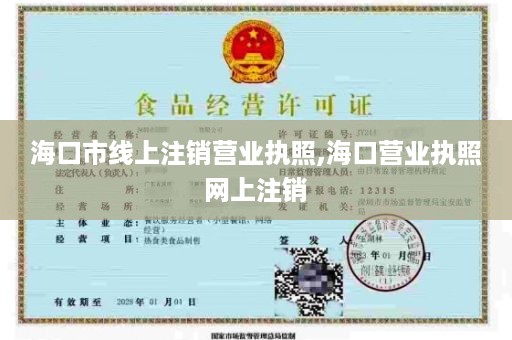 海口市线上注销营业执照,海口营业执照网上注销